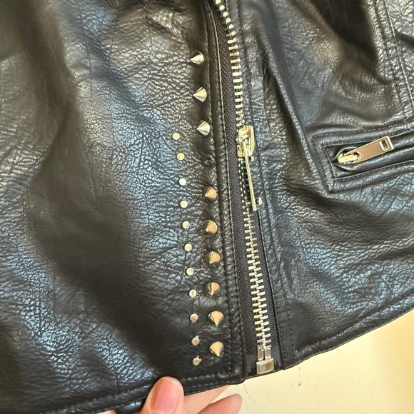 Wow Couture Have the Rad Vibes Faux Leather Moto Jacket Studded Women’s Medium - Picture 10 of 12